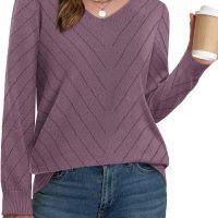 WIHOLL Sweaters for Women V Neck Casual Knit Long Sleeve Tops Lightweight Pullover Clothes Fall Fashion Outfits 2025 - Image 3