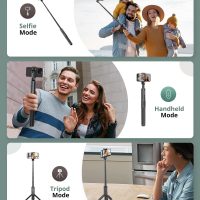 Sensyne 60" Phone Tripod - Selfie Stick, Lightweight All in One Phone Tripod Integrated with Wireless Remote Compatible with All Cell Phones for Selfie/Video Recording/Photo/Live Stream/Vlog（Black） - Image 4