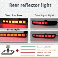 Upgrade LED Rear Bumper Reflectors Light Fog Brake Tail Lamps Compatible with 2012-2017 Toyota Prius V & 2014-2016 Scion tC Replace OEM Stock Reflector Sequential Turn Signal Light (Smoked) - Image 2