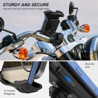 Bike Phone Holder, Phone Holder for Bike, Four Corners Firmy Clamp Bike Cell Phone Holder, 360 Degree Rotation Bike Phone Mount， Accessories for iPhone Smartphone - Image 4