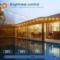 addlon 100FT(50FT*2) LED Outdoor String Lights Waterproof Patio Lights with Shatterproof ST38 Replaceable Bulbs, Dimmable Outside Hanging Light Connectable for Porch, Backyard, 2200K - Image 5