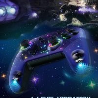 VOYEE Switch Controller, LED Star Wireless Pro Controllers Compatible with Lite/OLED, Multi-Platform Windows PC with 9 Colors Colorful RGB Lights/Programmable/Vibration/Turbo/Wakeup - Image 6