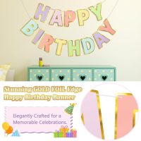 Happy Birthday Banner & Sign - 9ft Pre-Strung No Assembly Birthday Decorations,Reusable Party Backdrop, Wall Decor for All Celebrations - Image 3