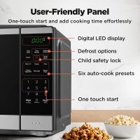 BLACK+DECKER Countertop Microwave Oven 0.9 Cu Ft, 6 Auto Menus, Child Lock, Memory Function, 10 Power Levels, Easy One-Touch Start, Digital Panel, 900W - Image 4