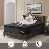 Queen Mattress, 14 Inch Hybrid Mattresses Black with Gel Memory Foam and Individually Pocket Innerspring Euro Top Medium Firm for Motion Isolation, Edge Support, 100 Night Trial - Image 8