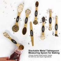 Magnetic Measuring Spoons Set Stainless Steel with Leveler, Stackable Metal Tablespoon Measure Spoon for Baking, Measuring Cups and Spoon Set Kitchen Gadgets Apartment Essentials Fits in Spice Jars - Image 5
