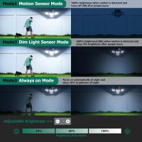 4500LM Solar Lights Outdoor, 4 Adjustable Heads Motion Sensor Lights, 3 Mode, 6500K, IP65 Waterproof Solar Security Wall Lights, Remote Control Flood Lights, Graden, Outside, Backyard, 2 Pack - Image 9