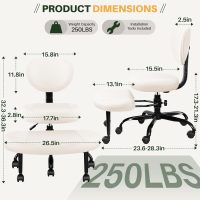 Primy Criss Cross Office Chair - ADHD Cross Legged Chair with Wheels - Adjustable Height Ergonomic Kneeling Desk Chairs for Meditation Yoga Home Office with Backrest, 360°Rotating Footrest -White - Image 2