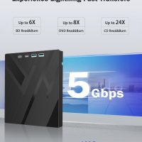 7 in 1 External Blu Ray Drive, External Blueray/DVD Drive for PC with SD/TF Port Blu Ray Burner, Support 100G Disc R/W for PC External Blu Ray Drive for Windows Linux MacOS Laptop Desktop - Image 2