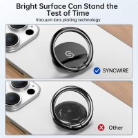 Syncwire Cell Phone Ring Holder Stand, 360 Degree Rotation Finger Ring Kickstand Polished Metal Phone Grip for Magnetic Car Mount - Image 8