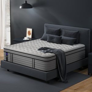 DIFAME 16 Inch Queen Size Mattress, Firm Hybrid Mattress Queen in a Box With Gel Memory Foam, Individually Pocket Spring, Breathable & Cooling Fabric, Pressure & Back Pain Relief, Upgrade Edge Support