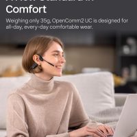 OpenComm2 UC 2025 Upgrade - Open-Ear Wireless Computer Headset with Boom Mic, Bone Conduction Bluetooth Stereo Headphones, USB-C Dongle Compatible with PC and Mac, Zoom Certified - C120 UC - Image 2