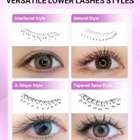 NAGARAKU Bottom Eyelash Extensions Individual Lashes Classic Single Matte Black Soft Natural Faux Mink False Lashes 12 rows (0.10mm J curl 5-8mm Mix Tray) - Image 4