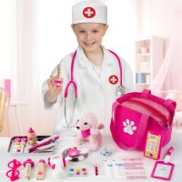Doctor Kit for Kids Girls, 36 Pcs Veterinarian Playset for Kids, Doctor Kit for Toddlers 3-5 with Dog Toy & Real Stethoscope, Kids Vet Kit Pretend Play Doctor Toys, Doctor Play for Kids - Image 3