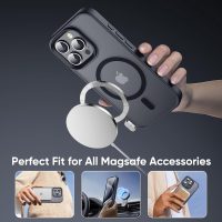 Magnetic for iPhone 16 Pro Case Fits MagSafe 16FT Drop Resistant Matte Skin Feeling Back Cover Shockproof Slim Fit for iPhone 16 Pro Phone Case 6.3 inch，Black Titanium - Image 4