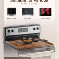Acacia Stove Top Covers for Electric Stove - Wooden Noodle Board for Gas Stovetop - Stove Top Covers for Gas Burners - Wooden Kitchen Sink Cover for Counter Space & Decorative Tray (Walnut) - Image 5