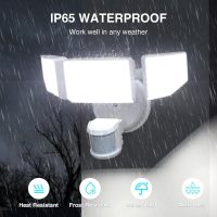 85W LED Security Lights Motion Sensor Light Outdoor, 8500LM Dusk to Dawn, IP65 Waterproof, 6500K, 3 Head Motion Detected Flood Light, Floodlight for Outside, Garage, Yard, Porch (White) - Image 8