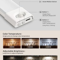 EZVALO 6-Pack Under Cabinet Lighting, Wireless Closet Lights, 50 LED Rechargeable Motion Sensor Light, Dimmable, 3 Color Temperatures, 11.8 inch Counter Lights for Kitchen, Pantry, Bedroom, Wardrobe - Image 3