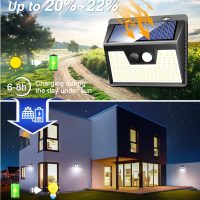 Peasur Solar Lights Outdoor Motion Sensor, 6 Pack 140 LED Solar Powered Fence Light Waterproof, 3 Modes Security Wall Lighting for Outside Yard Deck Garden - Image 2