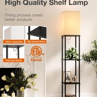 addlon Floor Lamps with Shelves, 4-Tier Modern Shelf Floor Lamp with 3CCT LED Bulb, Display Floor Lamp for Living Room, Bedroom and Office - Black - Image 7