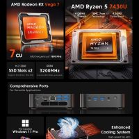 ACEMAGICIAN Kron Mini K1 Mini PC Gaming, AMD Ryzen 5 7430U (equiv to 5850U, 6C/12T, Up to 4.3Ghz), 16GB DDR4 512GB SSD Mini PC Computers Micro Desktop PC 4K Triple Display WiFi6 BT5.2 - Image 2