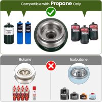 OGERY 2-Burner Foldable Camping Stove with Griddle (Textured & Smooth) and Carrying Bag, Portable Propane Camp Stove with 2 Adjustable Burners & Piezo Ignition, for Camping Tailgating Essentials Gear - Image 9