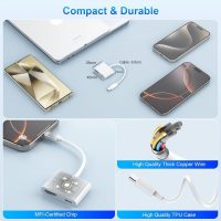 USB C to HDMI Adapter, 2 in 1 USB-C to HDMI Adapter 100W for iPhone 16 15, 4K@60Hz to TV, Type C Digital AV 4K Video Sync Screen Splitter, Connector with Fast Charging Port for iPhone MacBookSamsung - Image 5