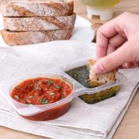 10PCS Double Compartment Condiment Containers with Lids,Reusable Snack Container With Lids 2 Compartments for to-go Sauce,Sampling with Box Package,Clear Color - Image 3