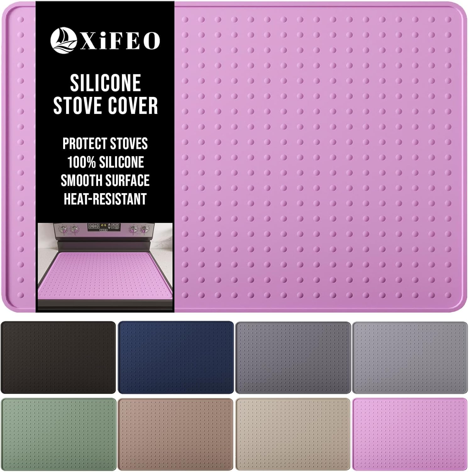 Silicone Stove Top Cover for Electric Stove, Glass Stove Top Cover Protector, Flat Top Range Cover – Double as Dish Drying Mat, Coffee Bar Mat, Kitchen Stove Accessories, 28 x 20 in, Pink
