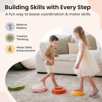 Tiny Land Stepping Stones for Kids, 5pcs Non-Slip Toddler Stepping Stones, Sensory Stepping Stones for Promoting Toddler's Balance & Coordination Skills, Stepping Stones for Toddlers 3-5 - Image 5