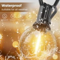 RTTY Outdoor String Lights 50ft, G40 Led Patio Globe Lights with 26pcs Plastic Bulbs, Shatterproof Waterproof Connectable Hanging for Porch Cafe Bistro Backyard Gazebo Balcony Deck Party - Image 5