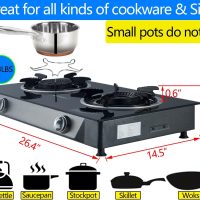 Propane Stove 2 Burner Gas Stove Auto Ignition 26000 BTU Tempered Glass Propane Burner LPG with CSA Hose for Outdoor Cooking, Emergency - Image 4