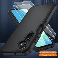 for Samsung Galaxy A16 5G Case : 3-Layer Shockproof Phone Cover with HD Screen Protector,Hybrid Protective Military-Grade Drop Protection for Galaxy A16 5G Phone Case (Black/Black) - Image 4
