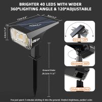 3 Brightness Modes Solar Outdoor Lights with Super Bright 40LEDs, 360 Adjustable Lighting Angle, USB Charging, Longer Working Time, Waterproof, Patio, Porch, Driveway - Image 6
