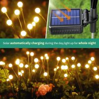 Solar Lights Outdoor Waterproof 4 Pack of 32 LEDs Garden Patio Firefly Decoration Unique Gifts Women Grandparents - Image 3