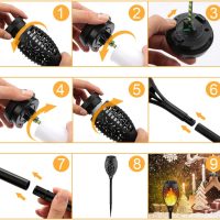 Kurifier Solar Lights Outdoor, 8Pack Solar Torch Light with Flickering Flame, Waterproof Solares Garden Light, Outdoor Solares Lights for Yard, Flame Torches for Halloween Decorations Decor Yard - Image 6
