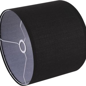 Small Lamp Shade, Black Drum Lampshade 8.7''Top X 8.7'' Bottom X 7.9'' High, Replacement Lamp Shade Natural Linen Hand Crafted for Table Lamps Floor Lamps Chandelier Lamp, Easy Assembly Required