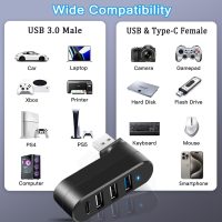 VIENON 4-Port USB 3.0 Hub [90°/180° Degree Rotatable], USB Splitter with PD-in 5W USB C Port, USB Extender for Laptop, Car, iMac, MacBook Air, MacBook Pro, and More - Image 7