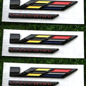 3Pcs V-Blackwing Emblems V-Series Black Out Blackwing Badge V Logo Compatible with 2020-2025 CT4 CT5 86596092 (3Pcs Emblems - Colourful)