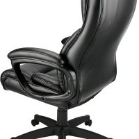 Realspace® Fennington Bonded Leather High-Back Chair, Black - Image 6