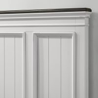 Roundhill Furniture Clelane Wood Bedroom Set with Shiplap Panel King Bed, Dresser, Mirror, Two Nightstands, and Chest in Weathered White and Dark Gray - Image 6