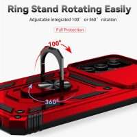 SunStory Phone Case Compatible with Samsung Galaxy A16 5G Case with HD Screen Protector & Slide Camera Cover & Kickstand, [Military-Grade] Phone Case for Samsung A16 Phone (Red) - Image 3