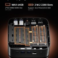 KAMRUI Hyper H1 Mini Gaming PC, AMD Ryzen 7 6800H, 32GB DDR5 4800MHz 1TB M.2 NVMe PCIe3.0x4 SSD Mini PC(8C/16T,up to 4.7GHz), 16MB L3 Smart Cache, Triple 4K Display/WiFi6/BT5.2/Mini Desktop Computers - Image 7