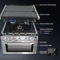 AMZCHEF RV Gas Range 17 Inches Tall, 1.24 Cu.Ft Propane Range Oven with 3 Burners Stove for RV, Apartment, Mobile Home, Stainless Steel. - Image 6