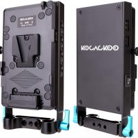 V-Mount Lock Battery Plate Power Supply Splitter Adapter with 15mm Rod Clamp + LP-E6 Dummy Battery for BMPCC 4K/6K、DSLR RED Cameras、Camcorders、Canon 5D2/5D3/5D4/6D/6D2/7D/7D2/70D/80D/5DSR - Image 5