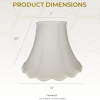 Royal Designs Scalloped Bell Designer Lamp Shade, White, 7 x 14 x 12.25 - Image 2