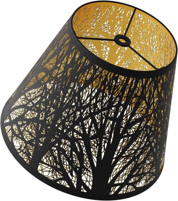 Lampshades for table lamp,metal lamp shade,small lamp shades,lamp shades for floor lamps,lamp cover,vintage lamp shade,6" Top x 10" Bottom x 7.5" High (Spider) & Bedside Lamp-Black Gold