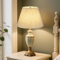 Beige Lamp Shades Set of 2 for Table Lamps, 6" Top x 10" Bottom x 7" High Linen Small Lamp Shades,Beige Modern Fabric Lampshades, Replaceable Spider Fitter Home Decor Shade - Image 5