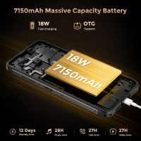 FOSSIBOT F112 Pro 5G Rugged Smartphone Unlocked, 256GB+24GB RAM (Expandable to 1TB), Android 14, 7150mAh Battery, 6.88" FHD+ Display, 50MP+16MP Camera, IP68/IP69K Military Grade, NFC, Dual SIM - Image 7