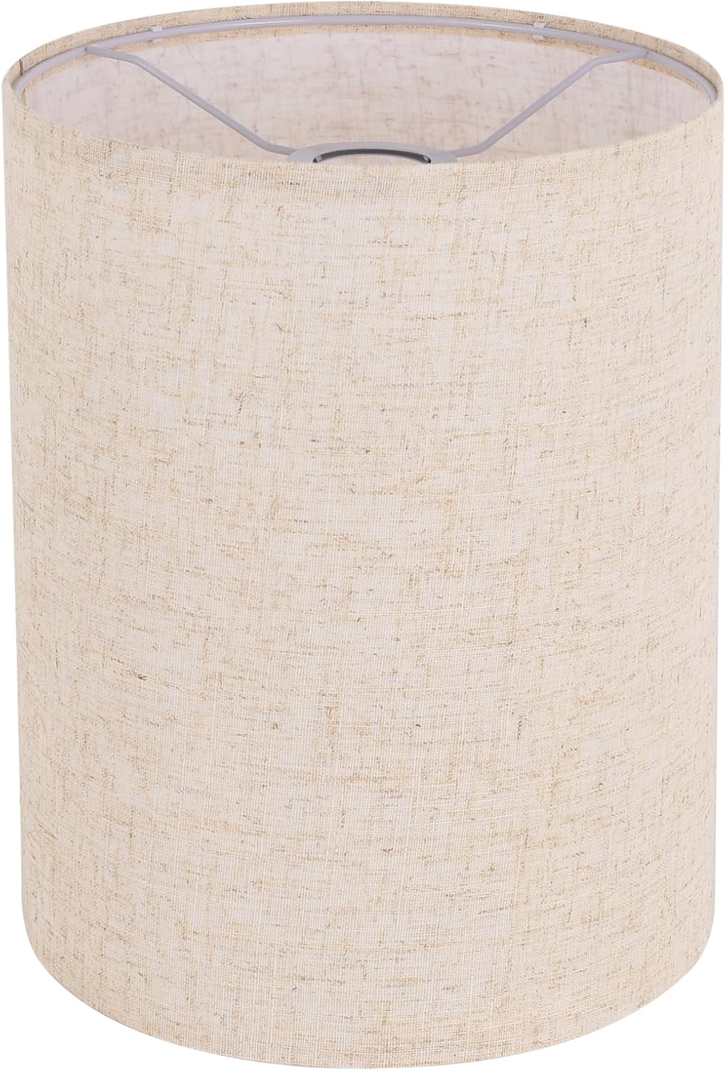 Beige Linen Tall Drum Lampshade, 10″ Top x 10″ Bottom x 13″ High Lamp Shade, Lamp Shade Replacement for Table and Floor Lamps, Pendant Light, Handcrafted Lampshade, Easy Assembly